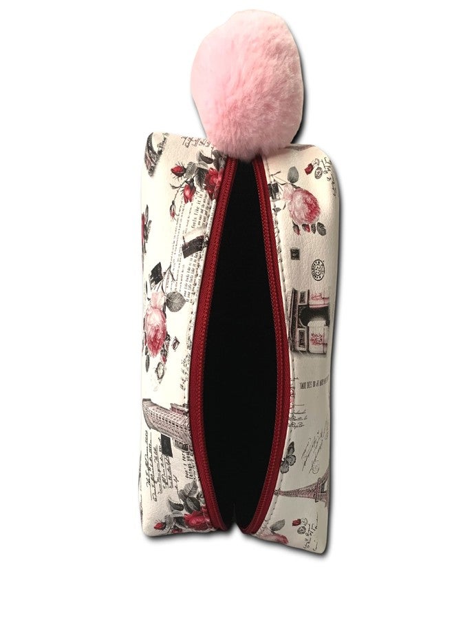 تبختر حقيبة أدوات تجميل للسفر إلى باريس، حقيبة مجوهرات، حقيبة مستحضرات تجميل، حقيبة أدوات تجميل متوسطة الحجم للنساء (أبيض) - Image 5